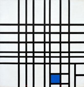 Compositie Nr. 12; Compositie met blauw door Piet Mondrian